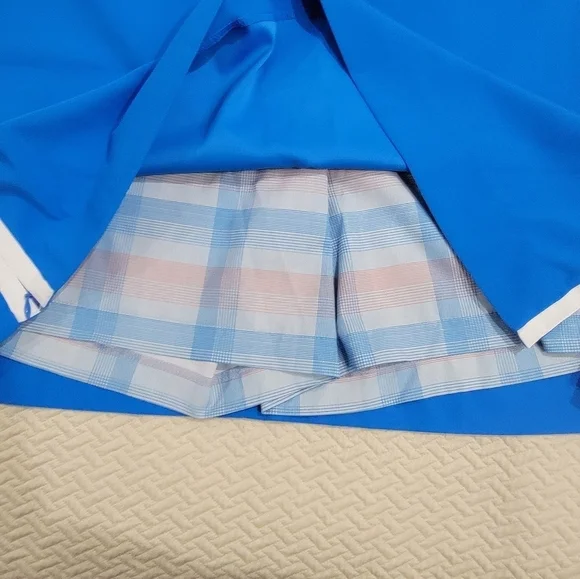Nike Golf Skort Blue Skort Activewear Skirt with Shorts Zipper sides Size 10 - Picture 7 of 15